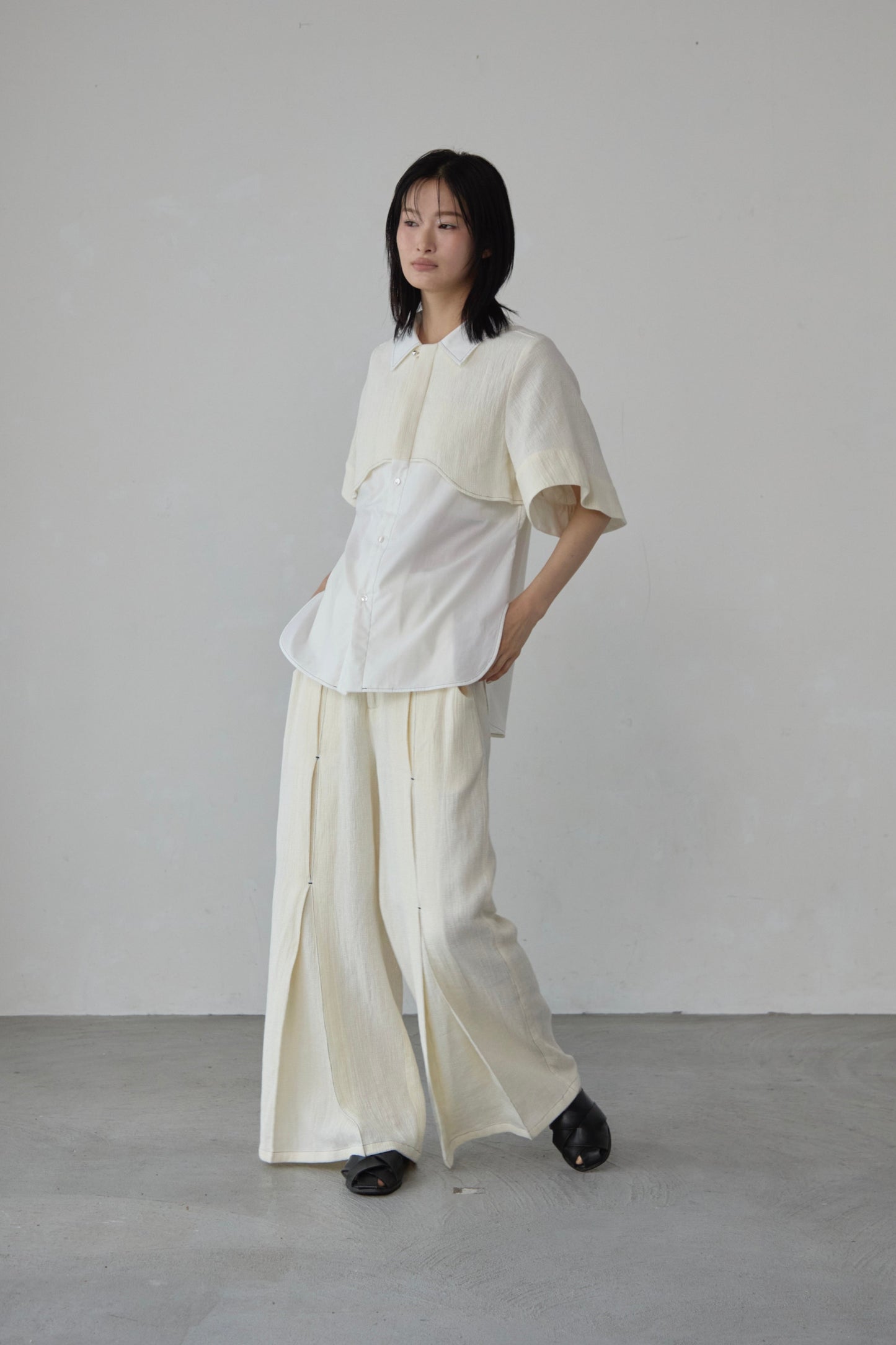 【Pre order】Panama woven pants / White