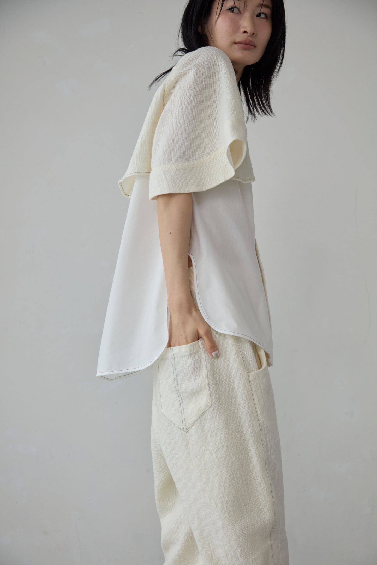 【Pre order】Panama woven shirt / White