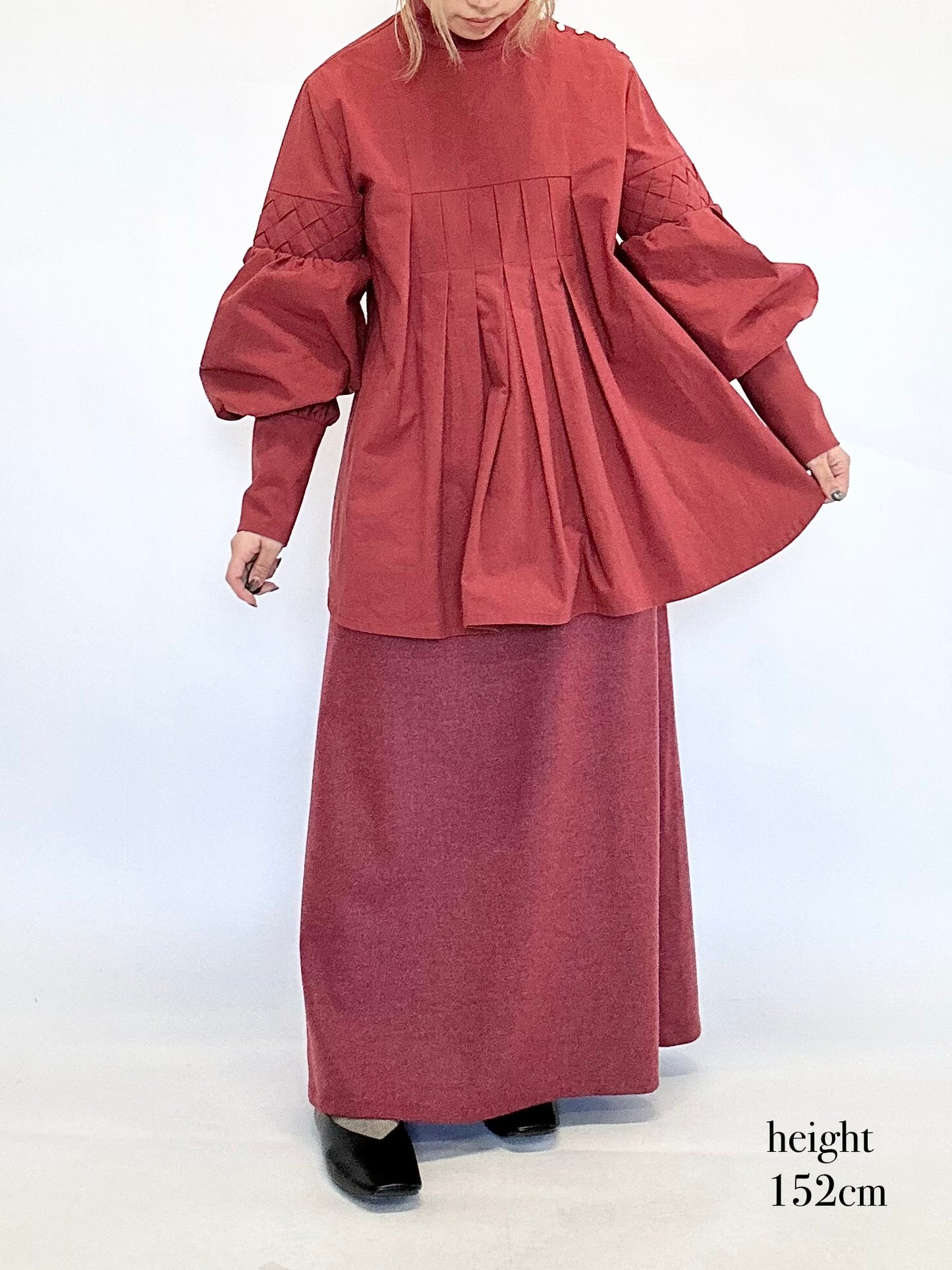 Basket weaving blouse / Red