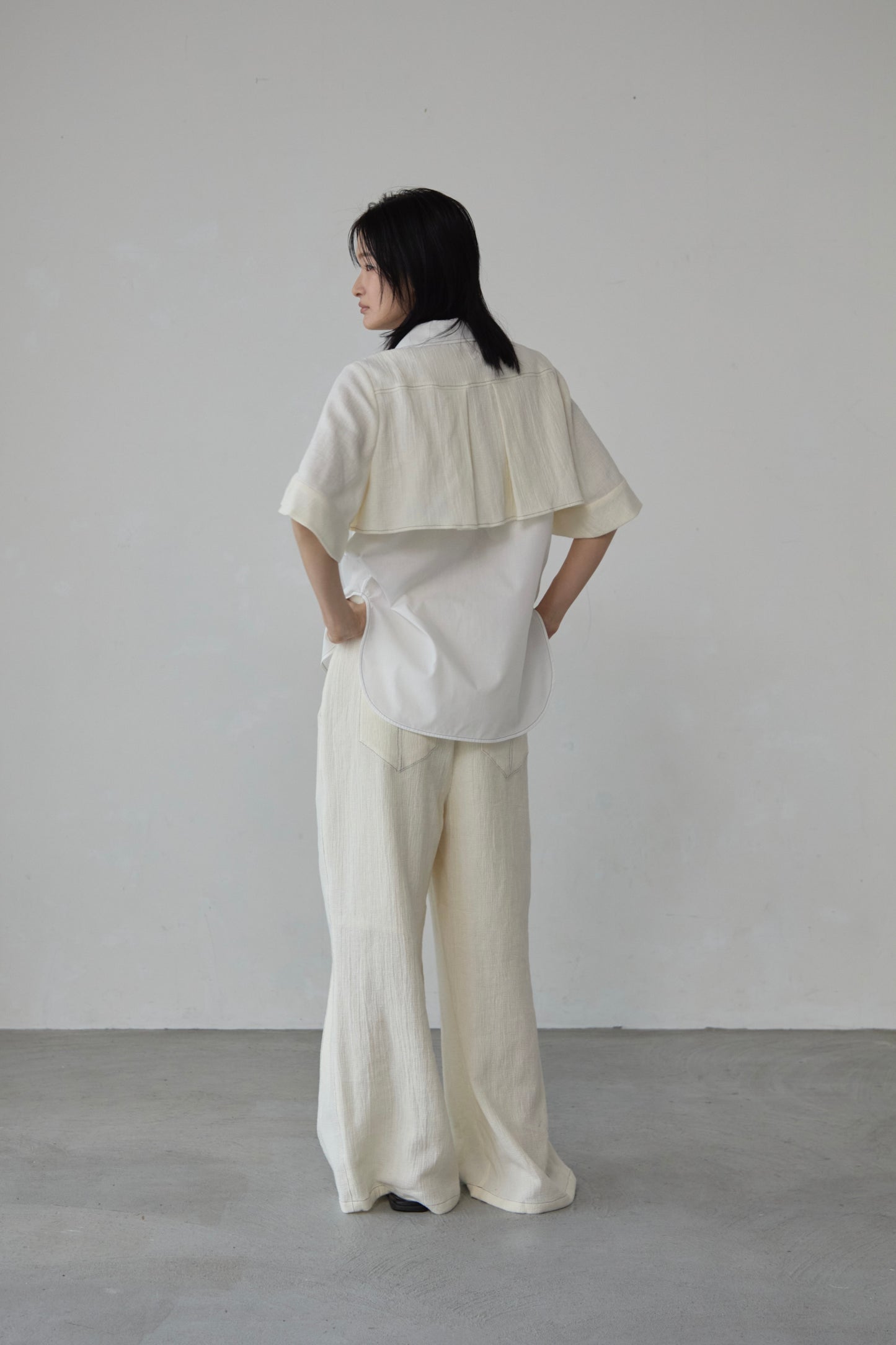 【Pre order】Panama woven pants / White