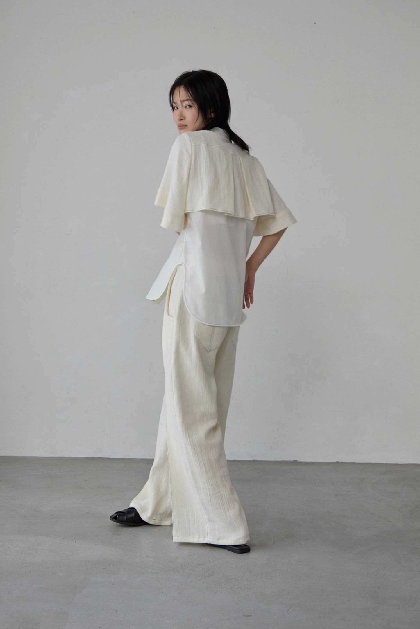 【Pre order】Panama woven shirt / White