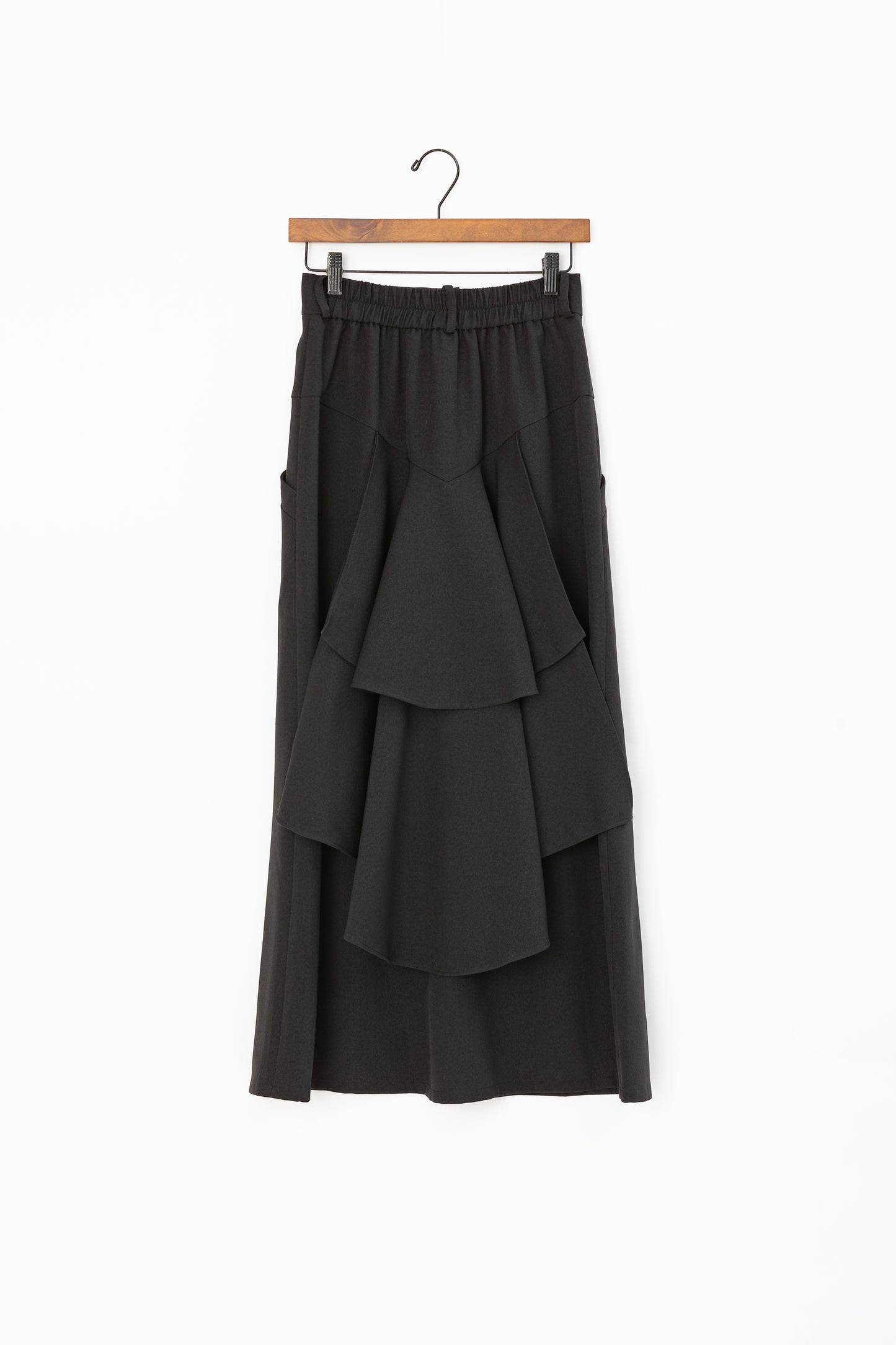 【Re order】Back ruffle skirt / Black