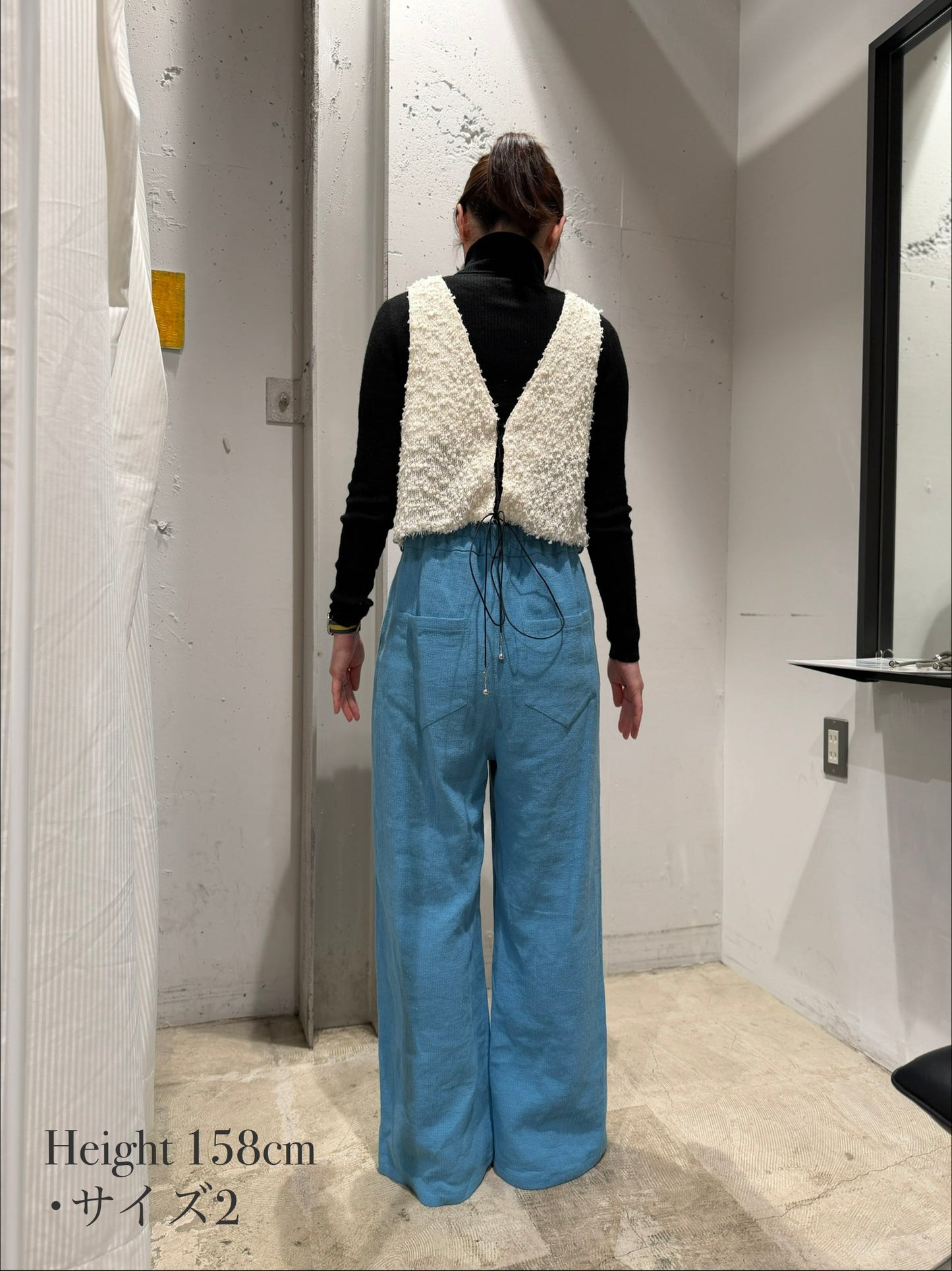 Panama woven pants / Blue