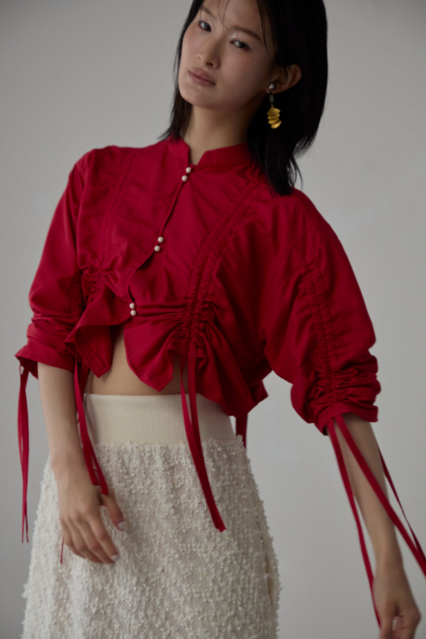 【Pre order】 Multi way blouse / Red