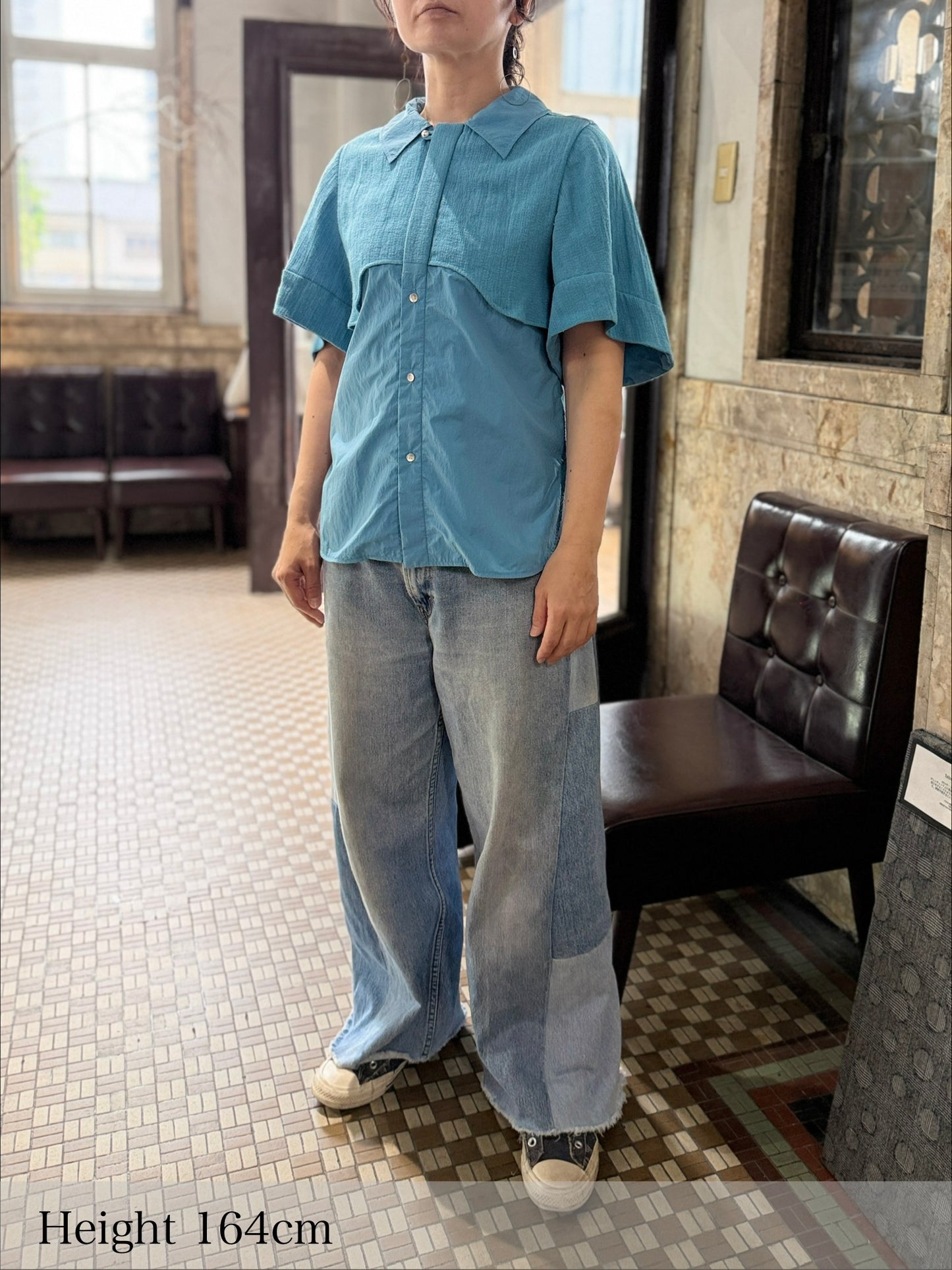 Panama woven shirt / Blue