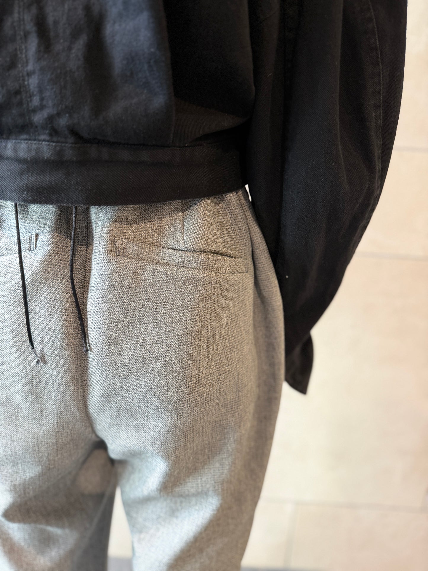 【Pre order】2way Pleated Hem Trousers /Gray