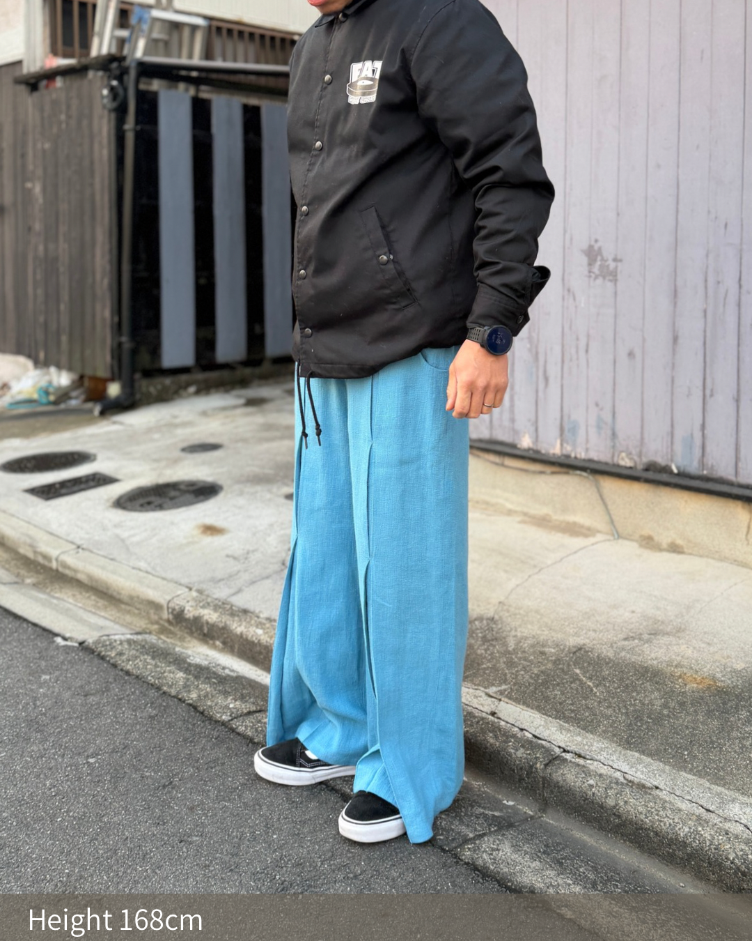 Panama woven pants / Blue