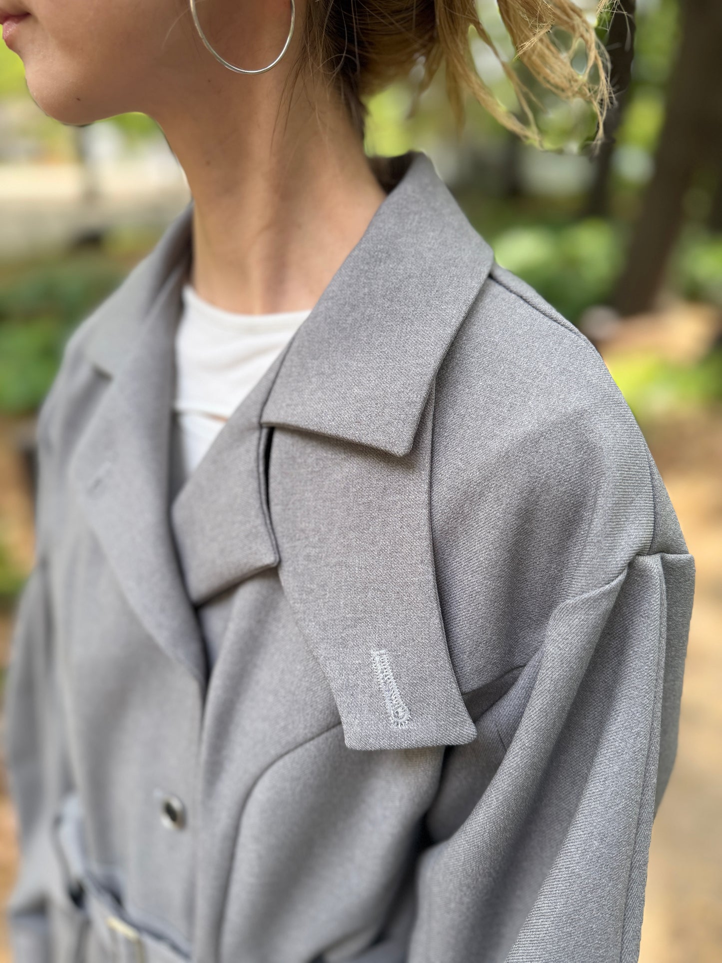 【Pre order】Pleats pocket Coat Dress / Gray