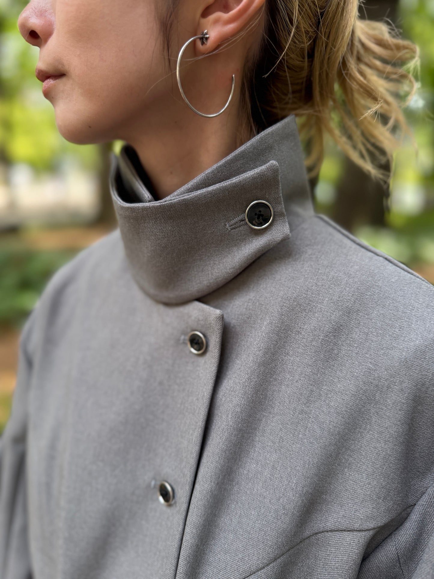 【Pre order】Pleats pocket Coat Dress / Gray