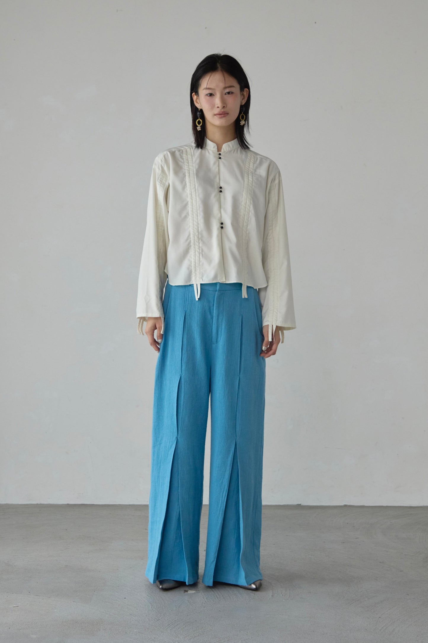 Panama woven pants / Blue