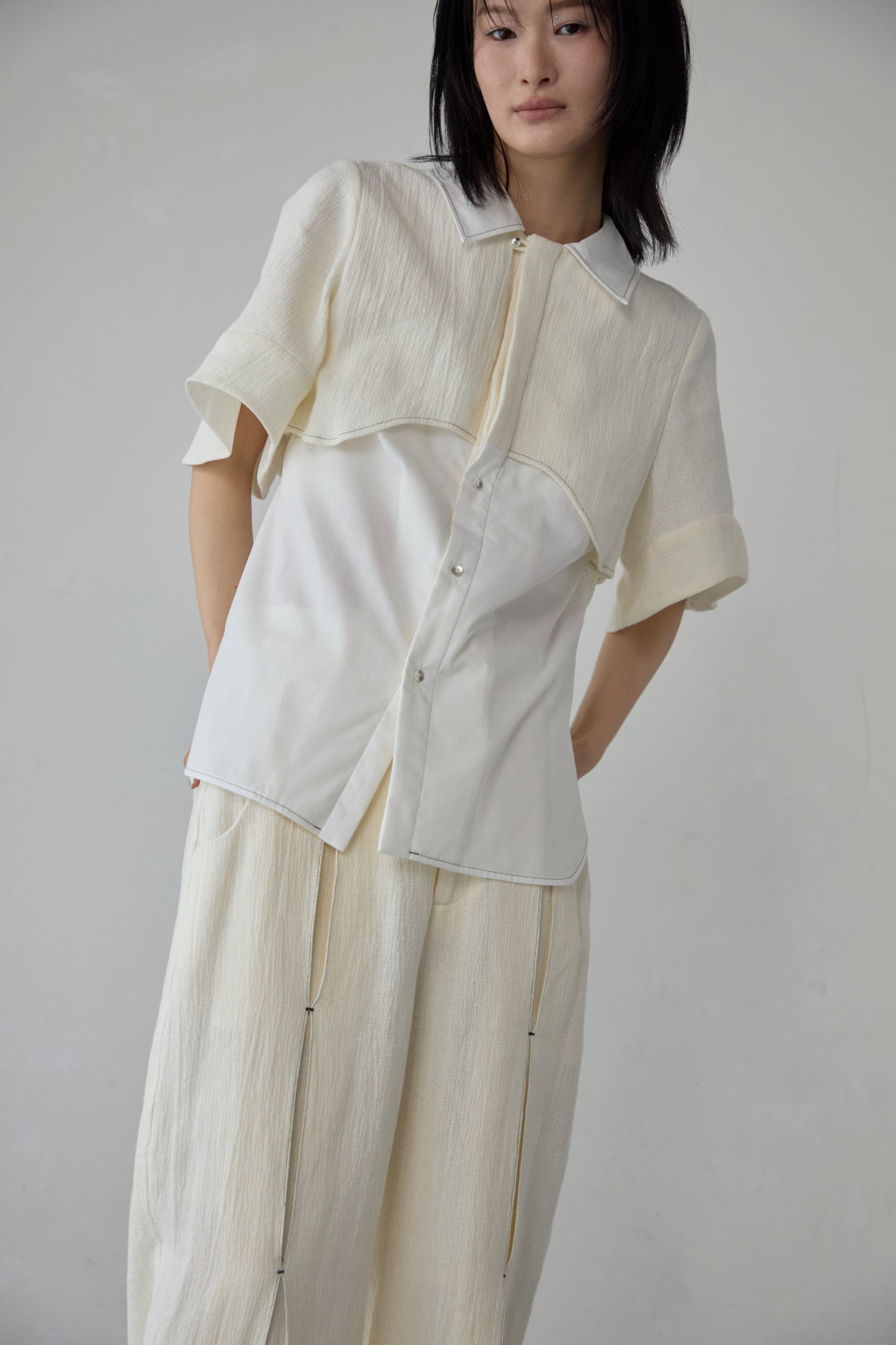 【Pre order】Panama woven shirt / White